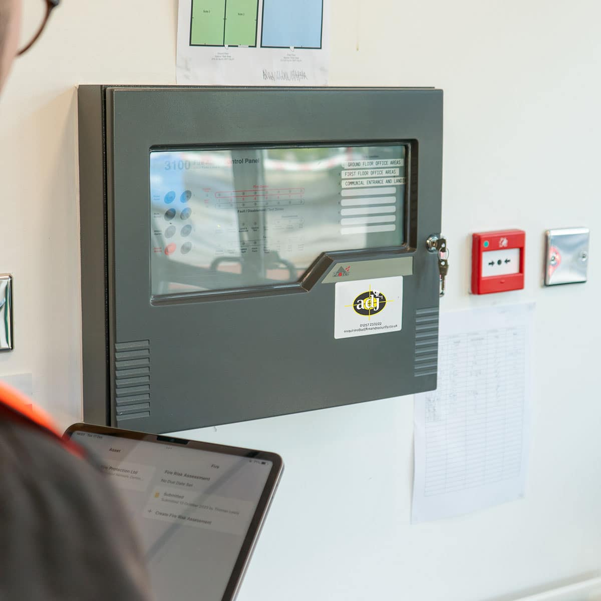 Fire Alarm Install panel on site